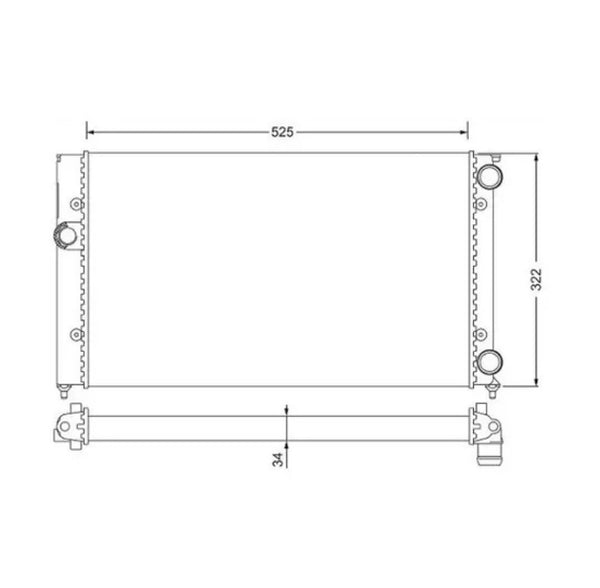 RADIADOR VW GOLF JETTA 93/98 1.8L 2.0L L4 SIN  A/A  MANUAL Y AUTOMATICO