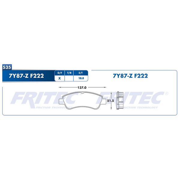 BALATA DELANTERA FIAT DUCATO 08-020, PEUG MANAGER 09-017 (S/SENSOR)