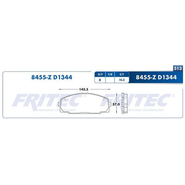 BALATA DELANTERA TOYOTA HIACE 2.7L 06-019 (HO-KC653)