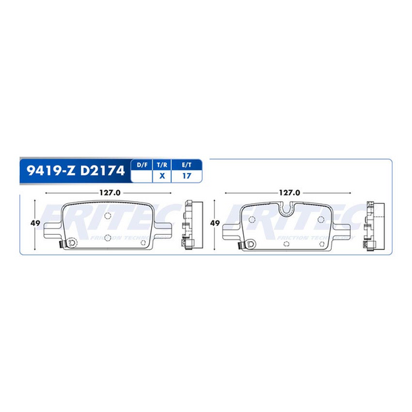 BALATA TRASERA DISCO SILVERADO CHEYENNE 1500 019-021,SUBURBAN TAHOE YUKON 021-022 (C/SENSOR)