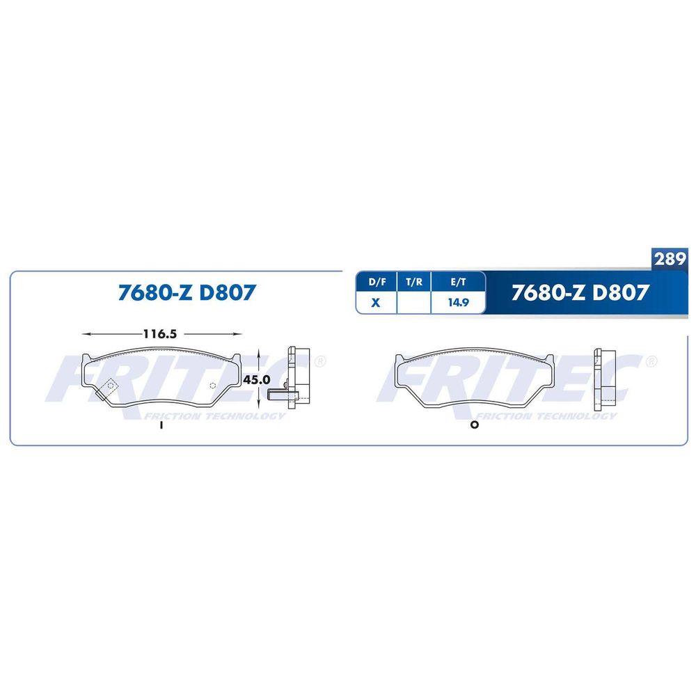BALATA DELANTERA CHEVROLET TRACKER 99-06