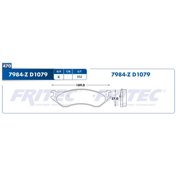 BALATA DELANTERA DODGE RAM 1500 04-05 DURANGO 04/06