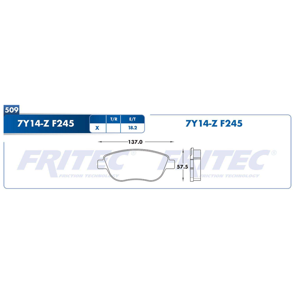BALATA DELANTERA PEUGEOT 307 2.0L 03-010, PEUG 207 1.6L 012-013, FIAT 500 ABARTH 014-019
