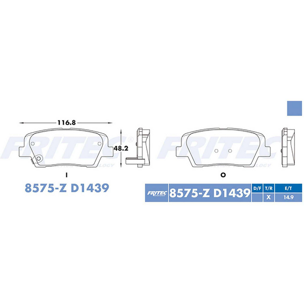 BALATA TRASERA DISCO KIA SORENTO 016-019, SANTAFE 017-019, KIA STINGER 019-020