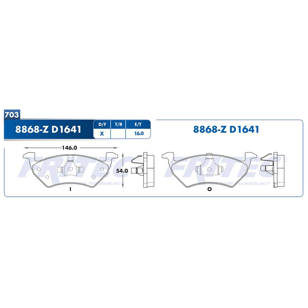 BALATA DELANTERA VW GOL 012-020, SAVEIRO 012-022, UP! 016-018