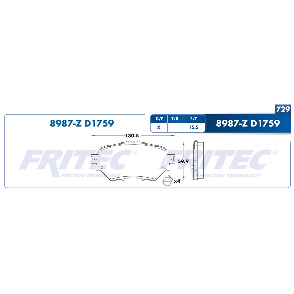 BALATA DELANTERA MAZDA 3 014-018 (HECHO EN MEXICO)