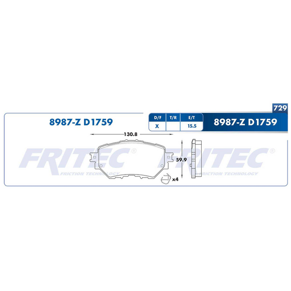 BALATA DELANTERA MAZDA 3 014-018 (HECHO EN MEXICO)