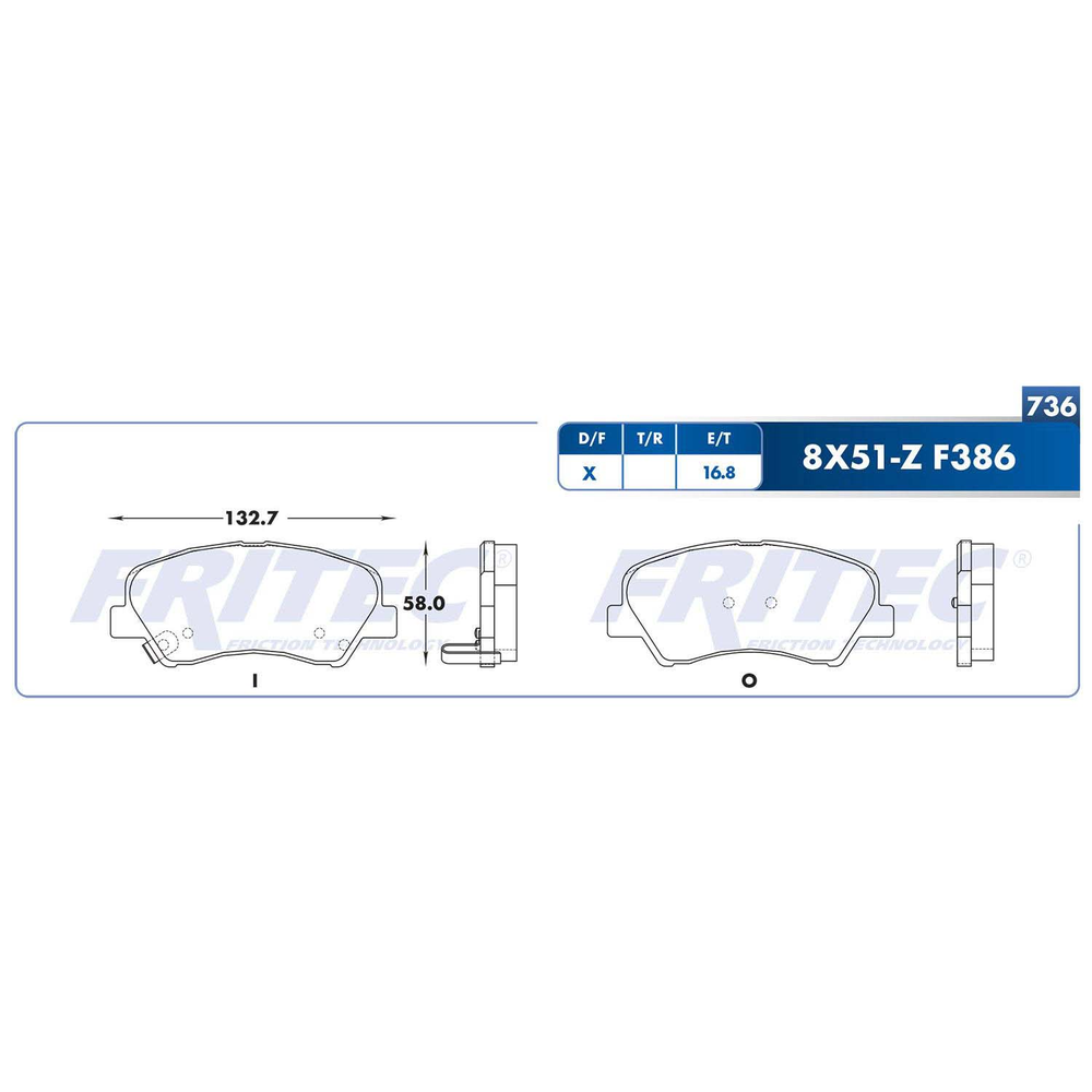 BALATA DELANTERA DODGE ATTITUDE 012-014, RIO 016-020, ACCENT 018-021, K3 024, FLUENCE 015-017