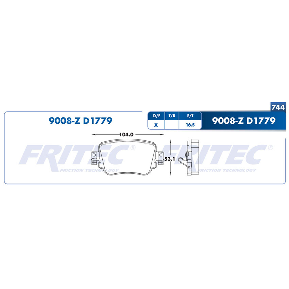 BALATA TRASERA DISCO GOLF 015-020, GTI 015-021, AUDI A1 020-023, AUDI Q3 015-019, LEON 015-017, CADDY