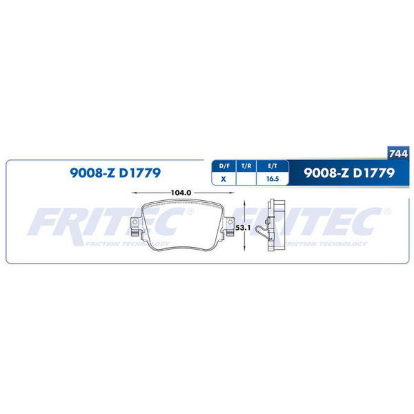 BALATA TRASERA DISCO GOLF 015-020, GTI 015-021, AUDI A1 020-023, AUDI Q3 015-019, LEON 015-017, CADDY