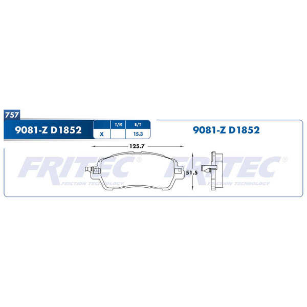 BALATA DELANTERA MAZDA 2 016-023, YARIS R 017-020