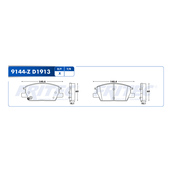 BALATA DELANTERA CHEVROLET MALIBU 016-019, CHEVROLET EQUINOX 018-021, GMC TERRAIN 018-021