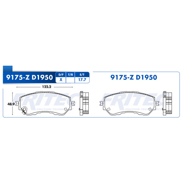 BALATA DELANTERA TOYOTA YARIS (TAILANDIA) 1.5L 2017-2022
