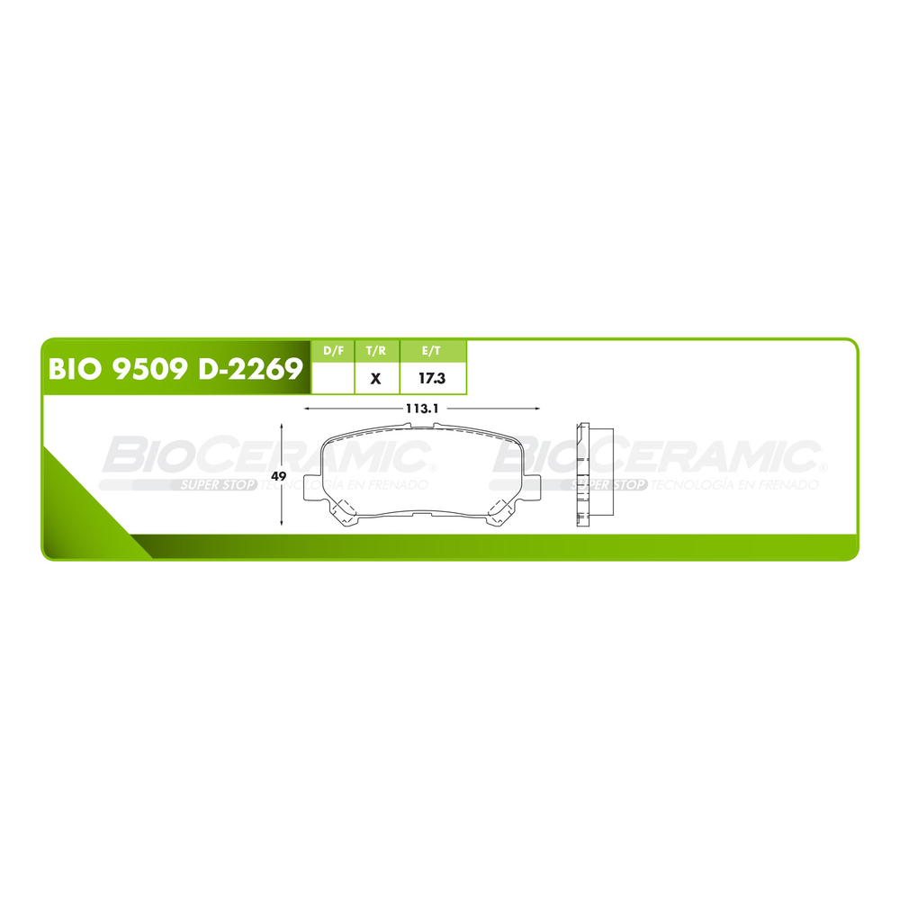 BALATA TRASERA DISCO TOYOTA HIACE 2.8L  3.5L 020-022