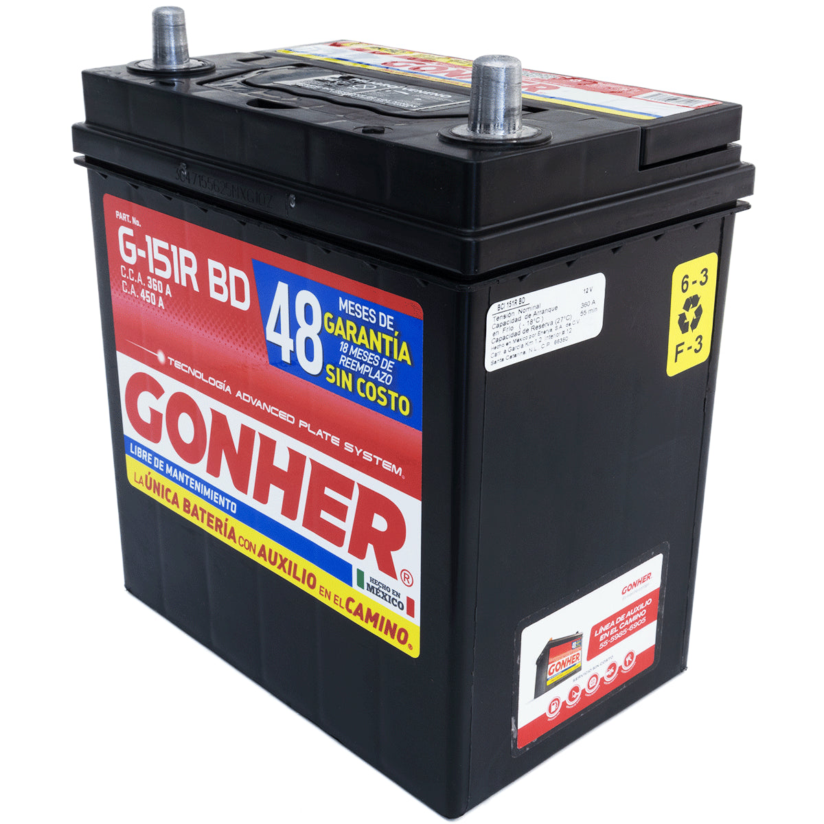 ACUMULADOR CAPACIDAD DE ARRANQUE DE 0° C 450 AMPS